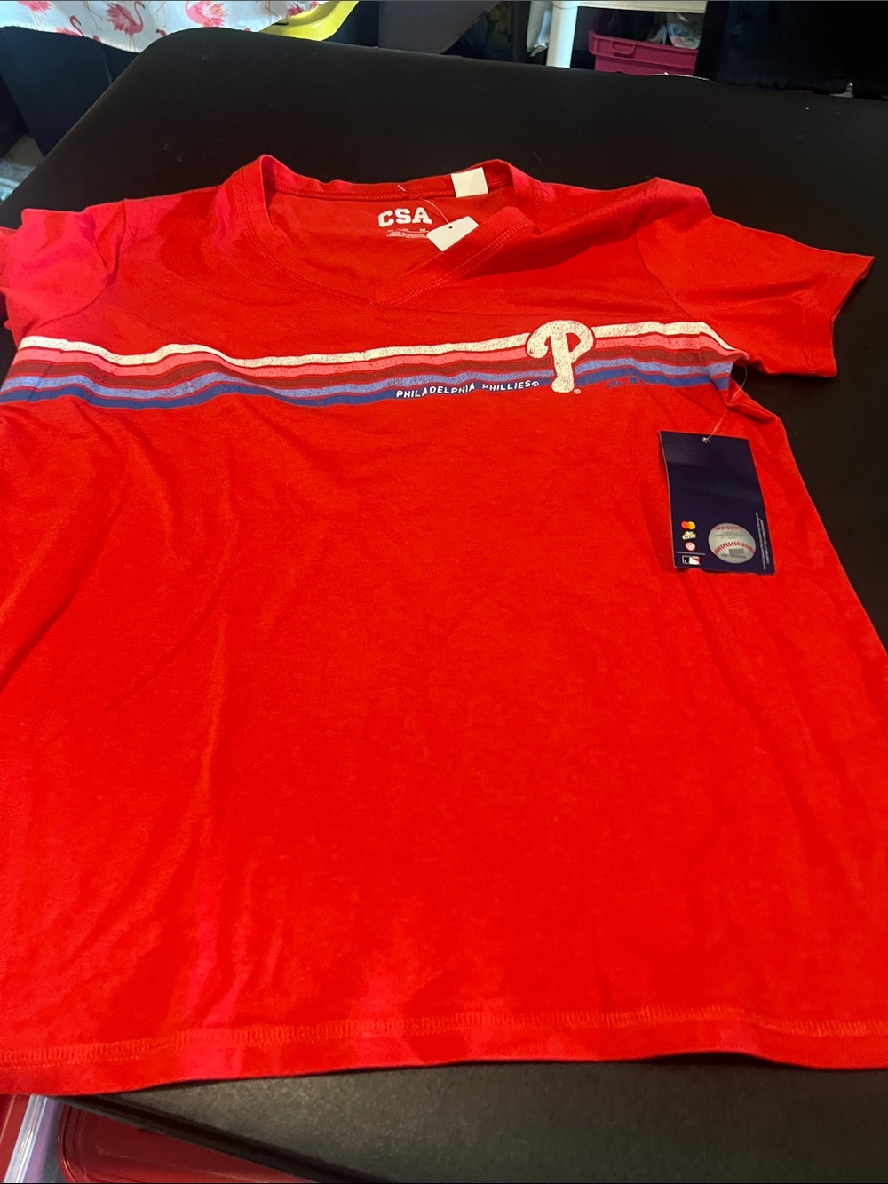 CSA Women's Red Philadelphia Phillies Short Sleeve Tee